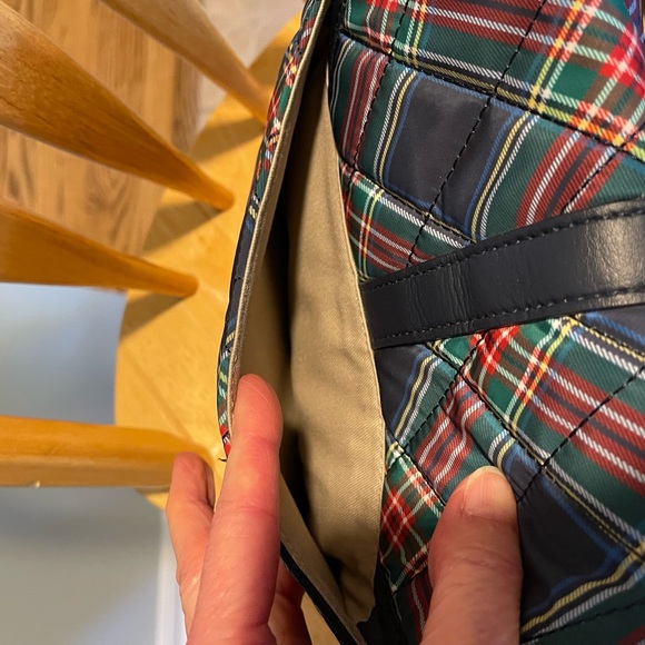 Talbots Navy Plaid Adjustable Shoulder/Crossbody Purse. New Condition Super Cute - Picture 3 of 7